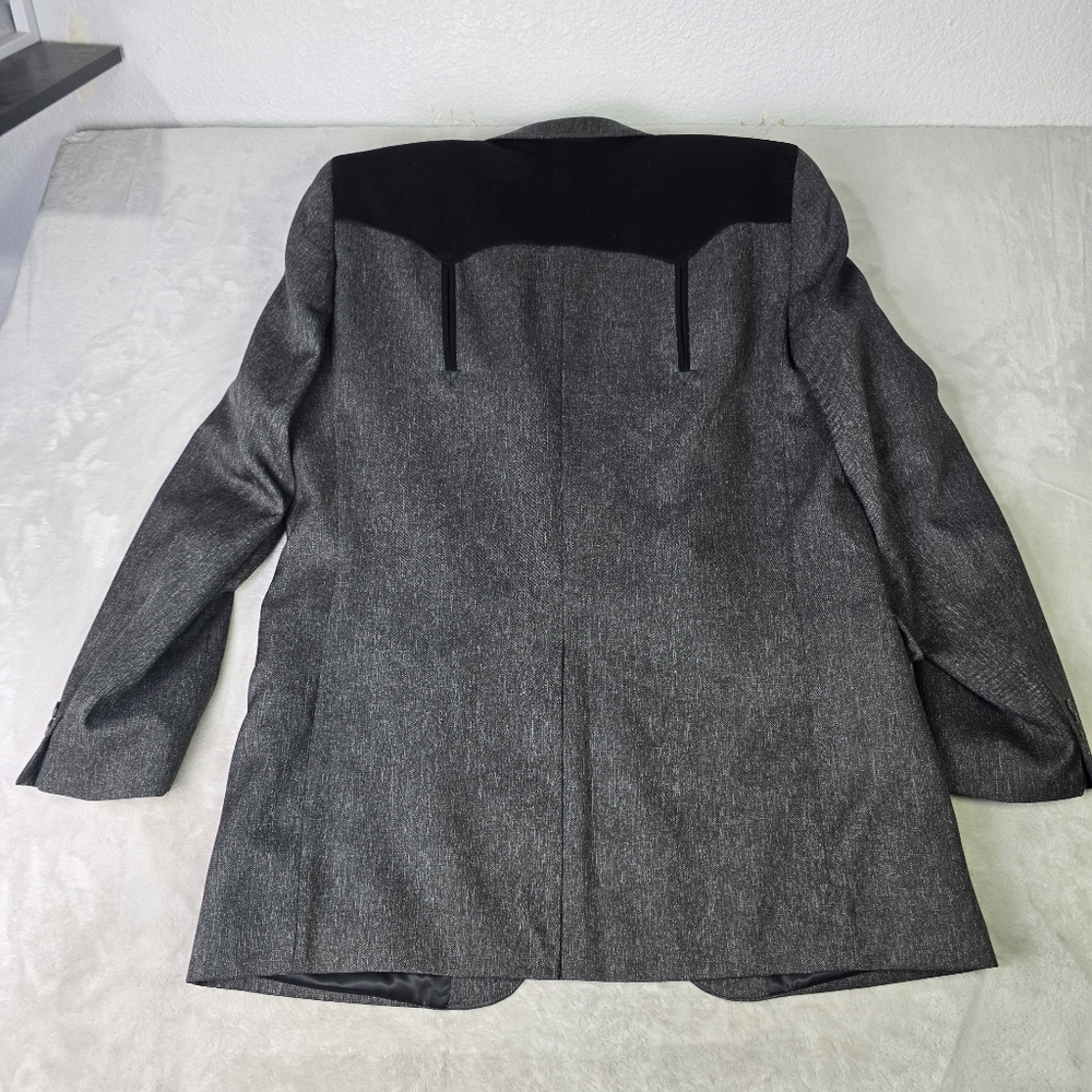 CIRCLE S Mens Yolk Gray black WESTERN cowboy sport coat suit jacket blazer 44L - Picture 2 of 10